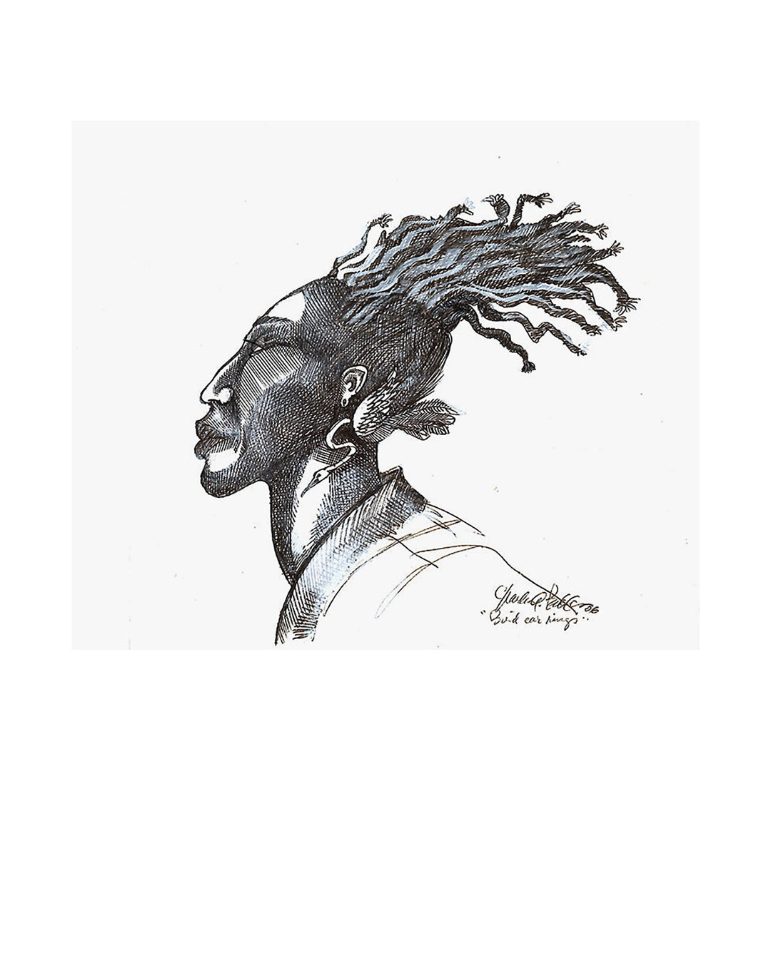 Bird Earrings — original artwork by Charles A. Bibbs