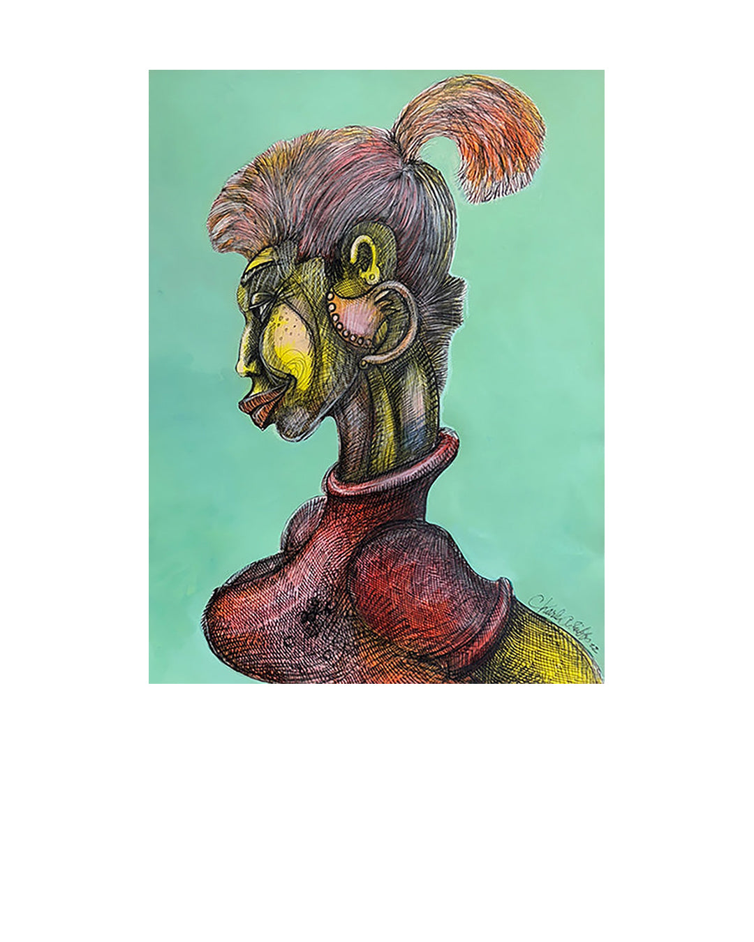 Ponytail — original artwork by Charles A. Bibbs