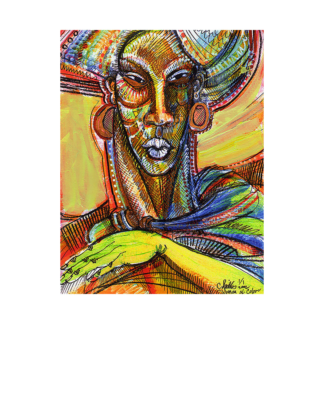Woman Of Color — original artwork by Charles A. Bibbs
