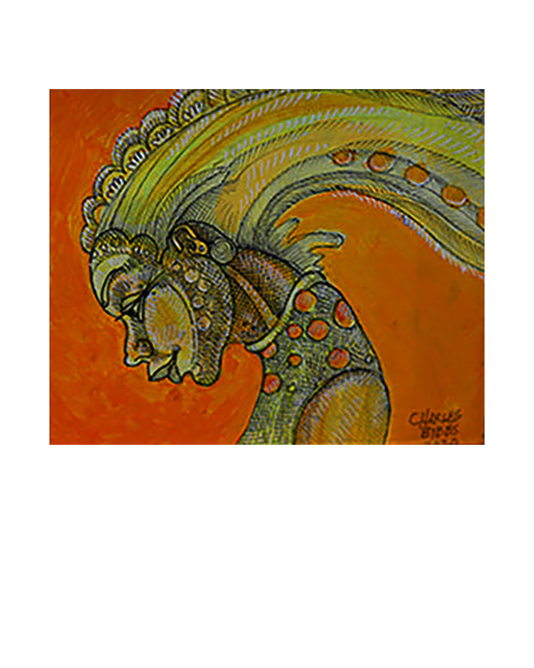 Girl In A Orange World — original artwork by Charles A. Bibbs