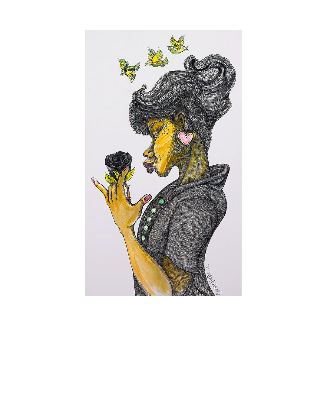 Black Rose — original artwork by Charles A. Bibbs