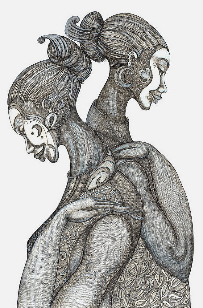 Detail of Mystic Girls by Charles A. Bibbs