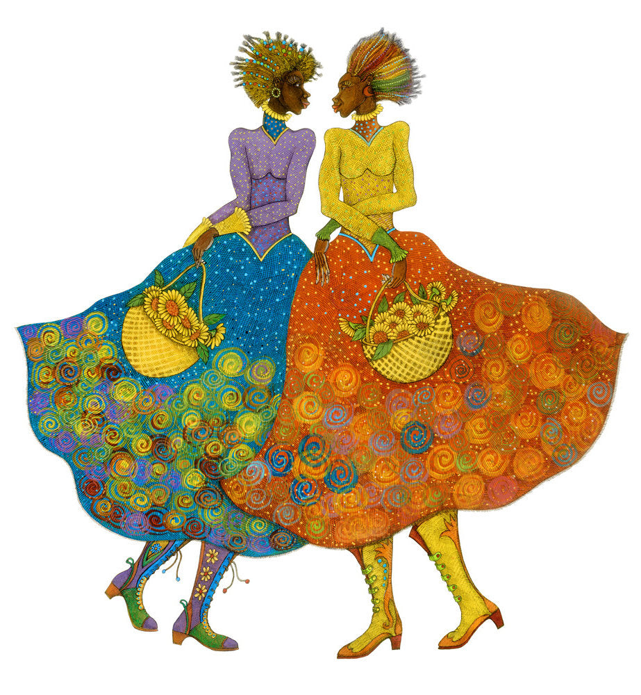 Detail of Sunflower Girls by Charles A. Bibbs