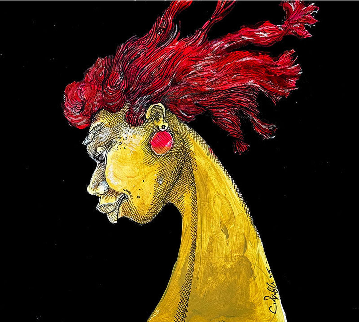 Detail of Scarlet Hair by Charles A. Bibbs