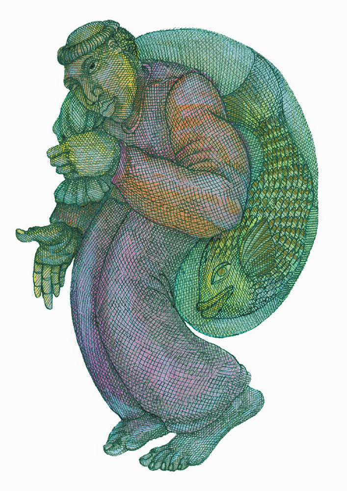 Detail of Fishman by Charles A. Bibbs