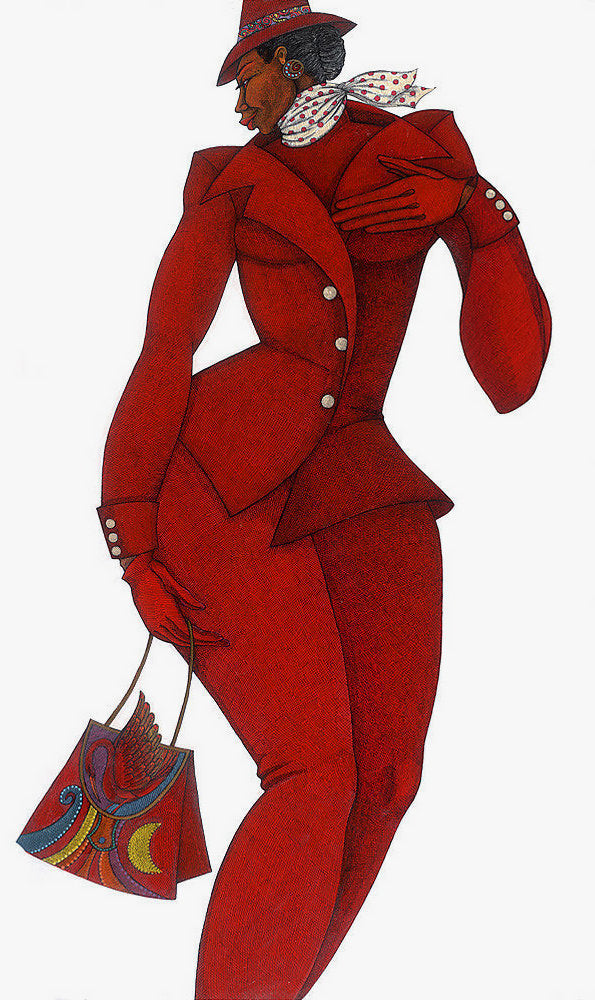 Detail of Ebony In Red by Charles A. Bibbs