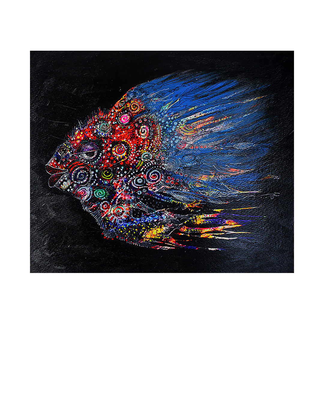 Mask #4 (Fish) Collaboration — original artwork by Charles A. Bibbs