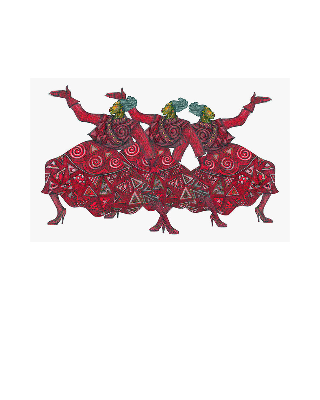 Rhythms In Red — original artwork by Charles A. Bibbs