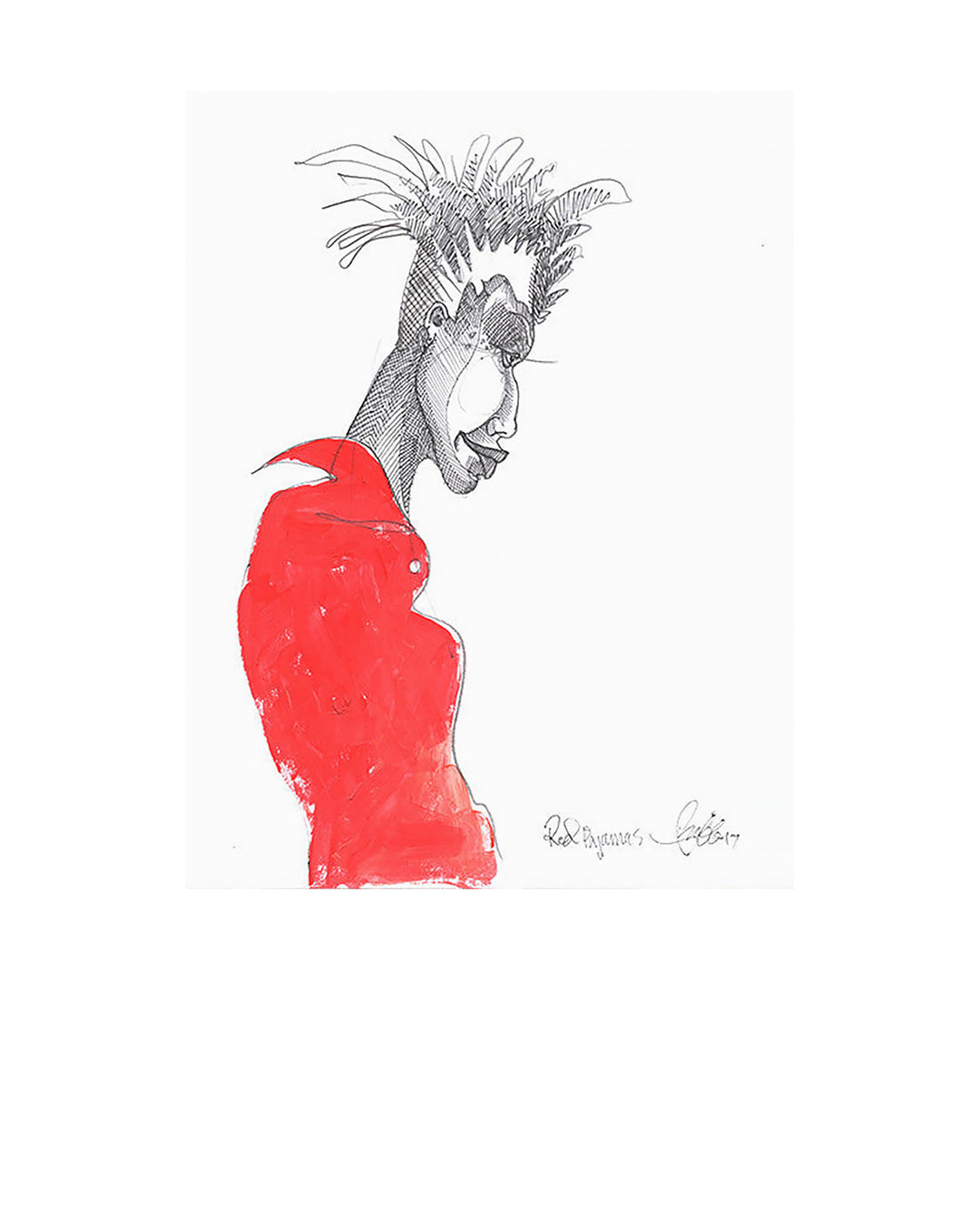 Red Pajamas — original artwork by Charles A. Bibbs