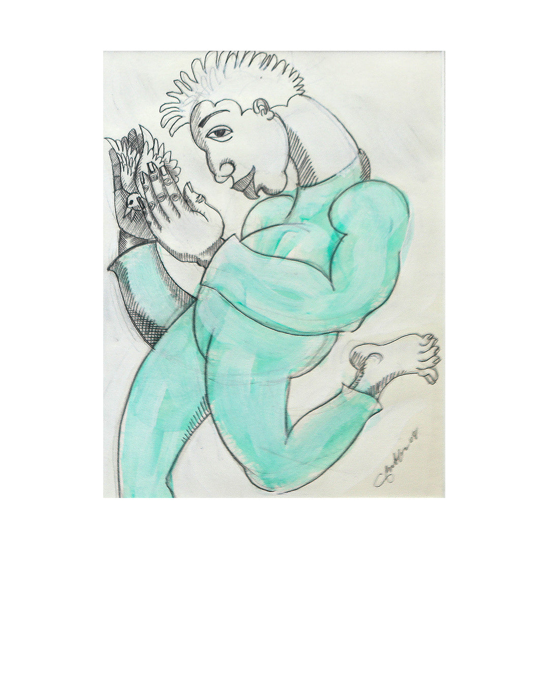 A Bird In Hand — original artwork by Charles A. Bibbs