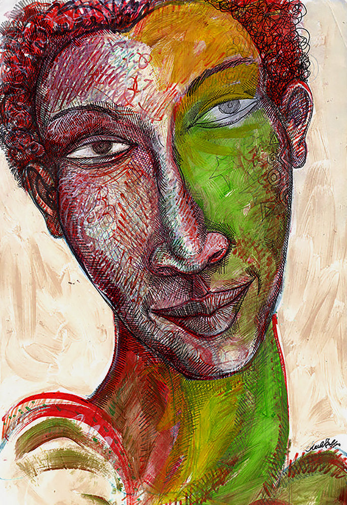 Detail of Woman With Red Hair by Charles A. Bibbs