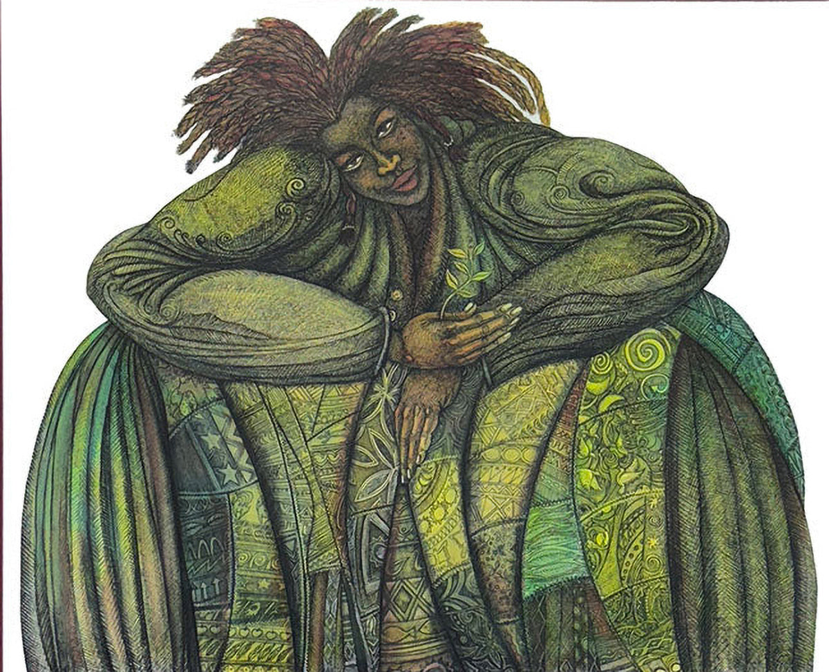 Detail of Patterns Of Life II- Special Version by Charles A. Bibbs